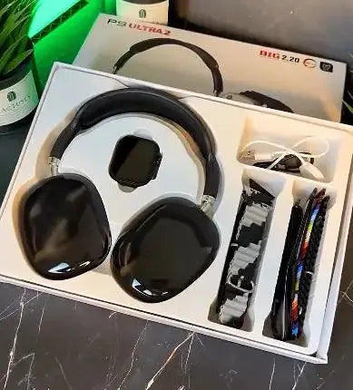 P9 Headphones + Ultra 2 watch + 7 Straps ESHARAB